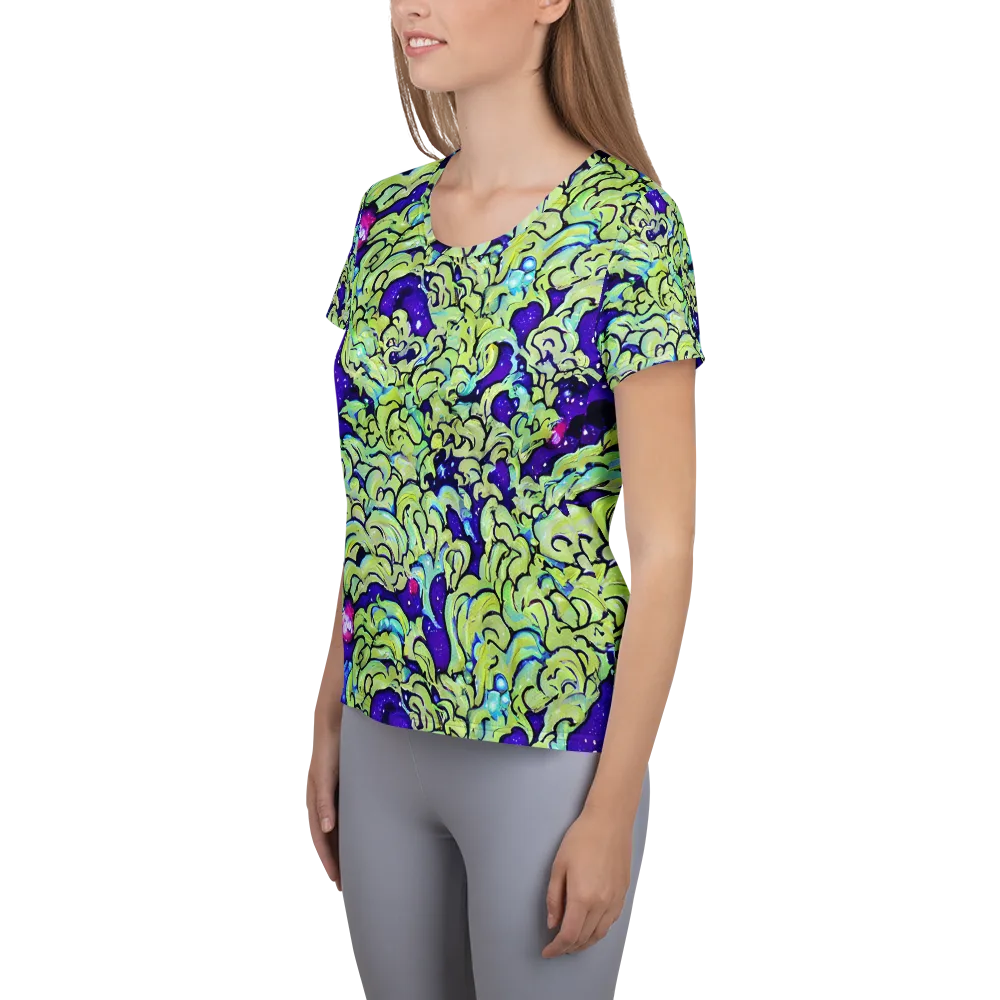 Electric Foliage on Women's Athletic T-Shirt — Left