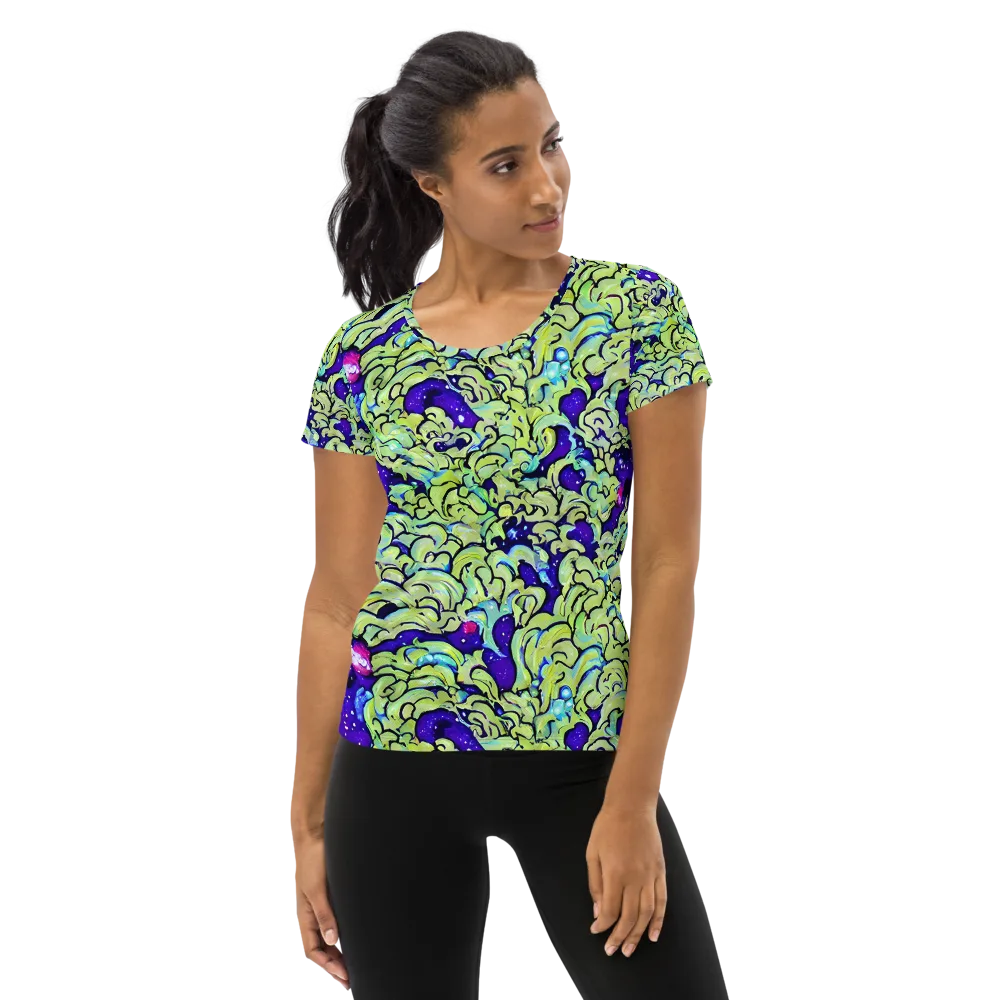 Electric Foliage on Women's Athletic T-Shirt — Front