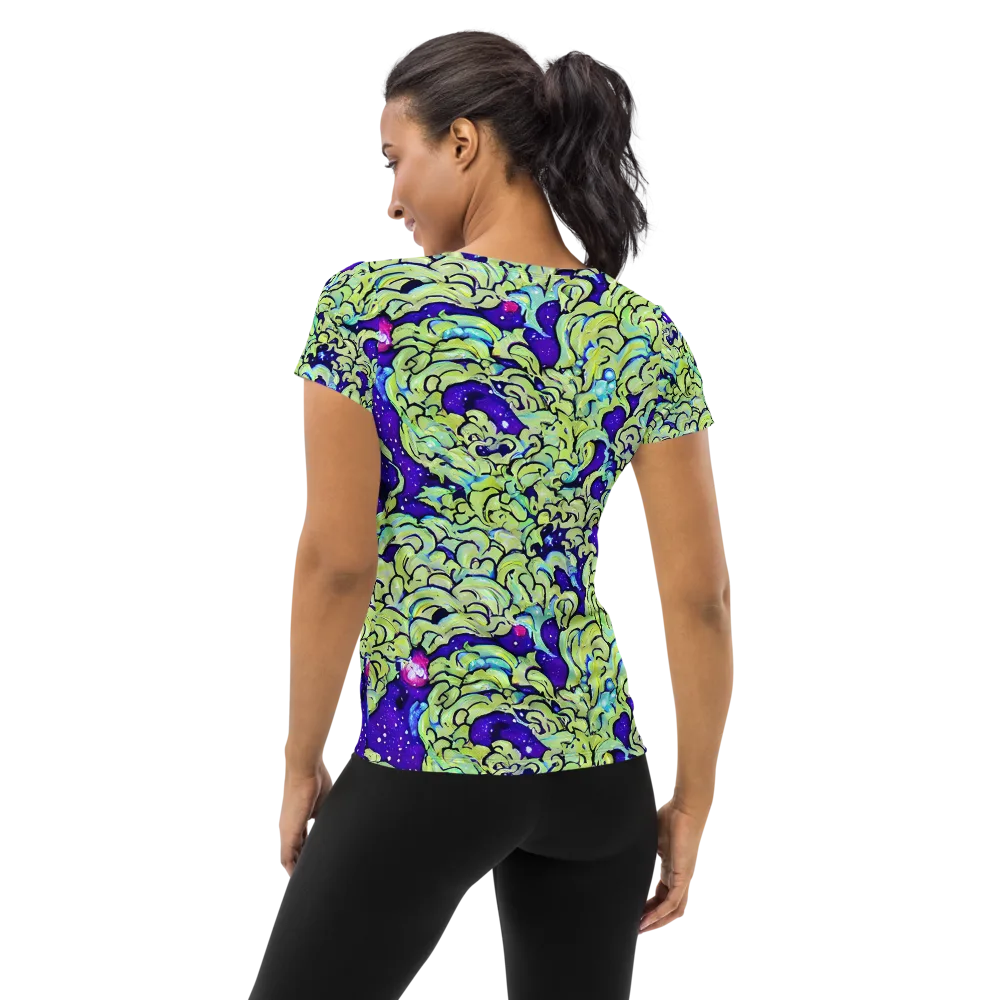 Electric Foliage on Women's Athletic T-Shirt — Back