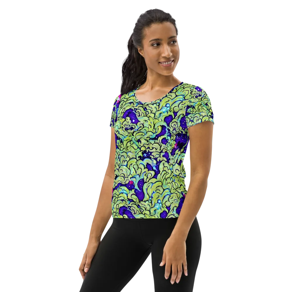 Electric Foliage on Women's Athletic T-Shirt — Left