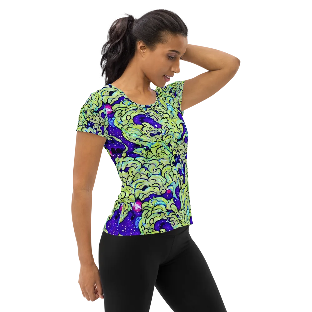 Electric Foliage on Women's Athletic T-Shirt — Right