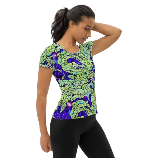 Electric Foliage on a Women's Athletic T-Shirt