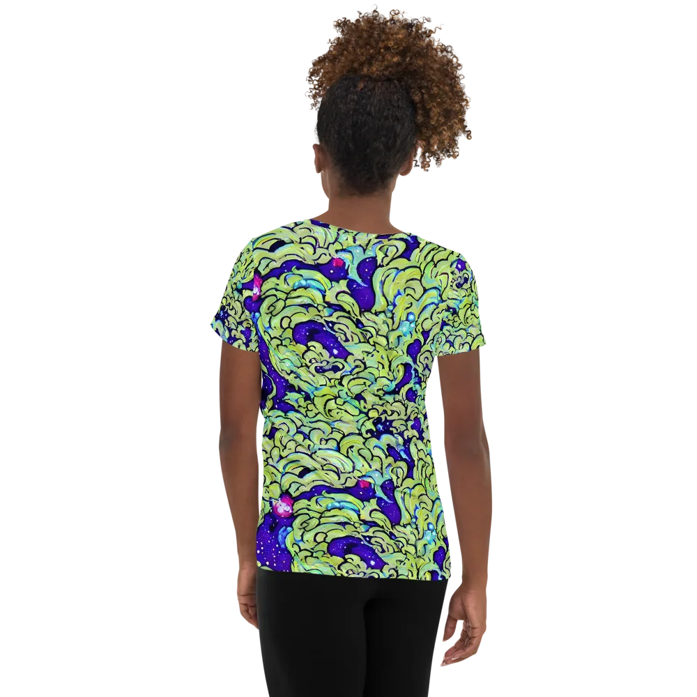 Electric Foliage on Women's Athletic T-Shirt — Back