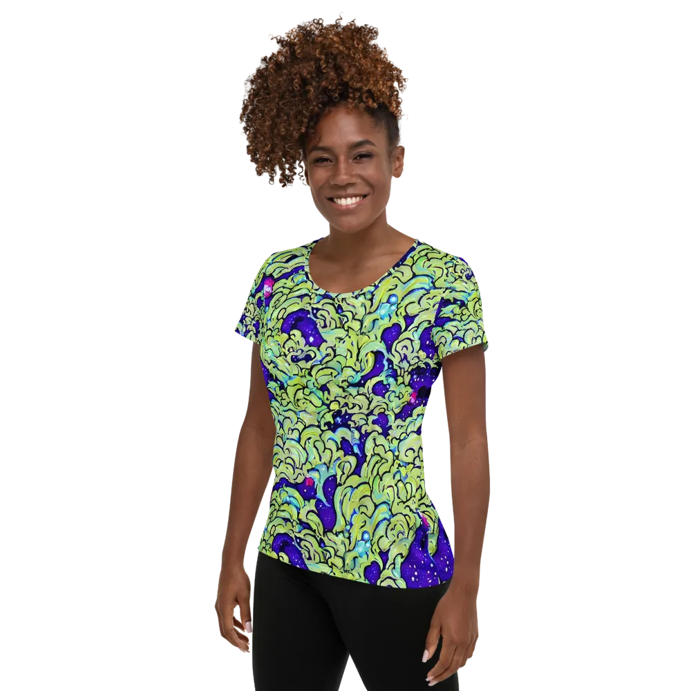 Electric Foliage on Women's Athletic T-Shirt — Left