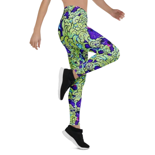 Electric Foliage on a Leggings