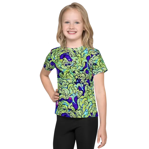 Electric Foliage on a Kids Crew Neck T-Shirt