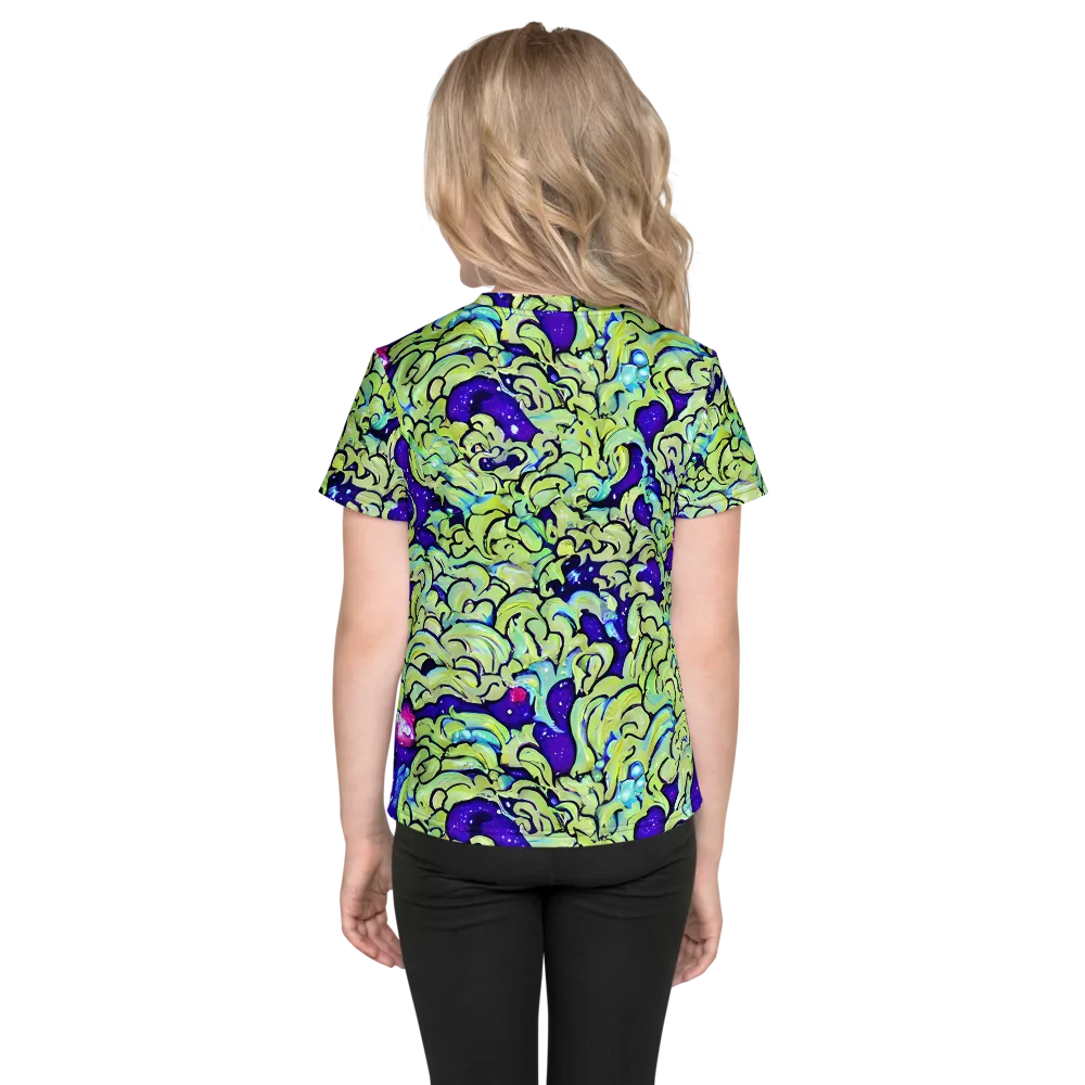 Electric Foliage on Kids Crew Neck T-Shirt — Back