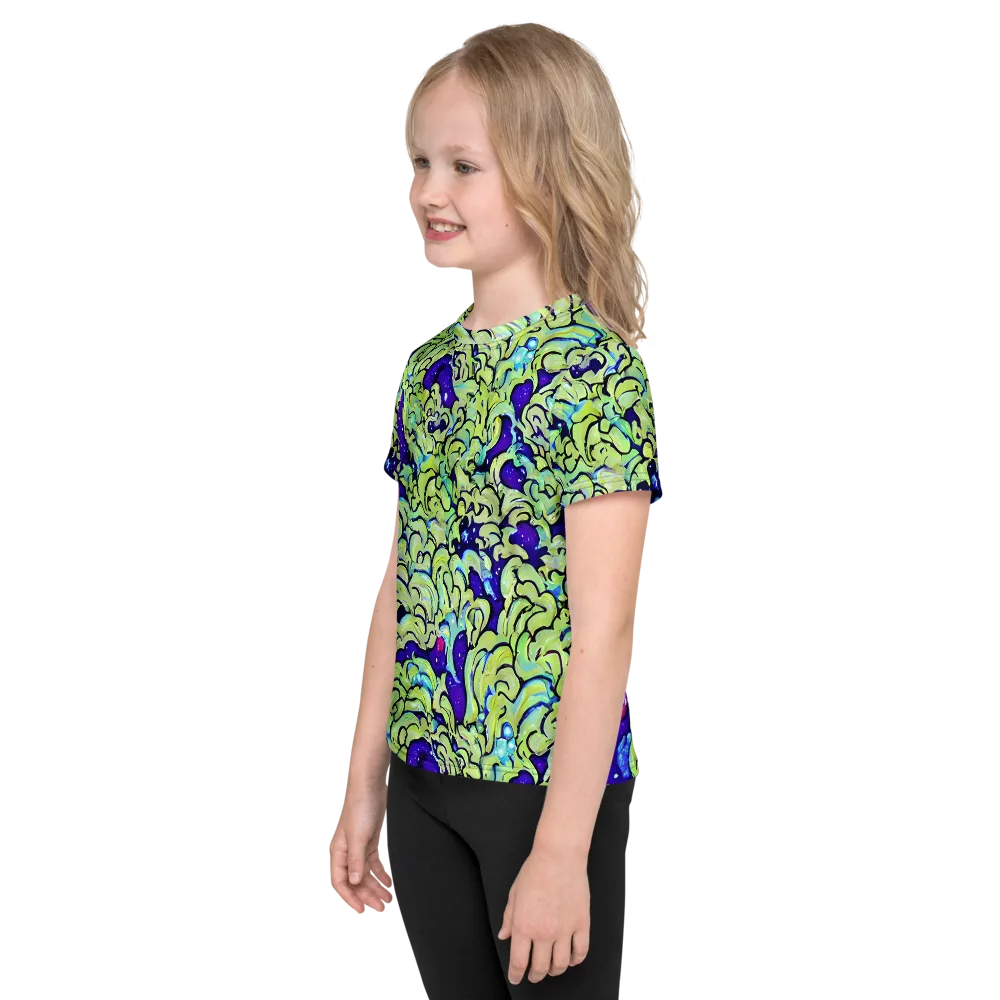 Electric Foliage on Kids Crew Neck T-Shirt — Left