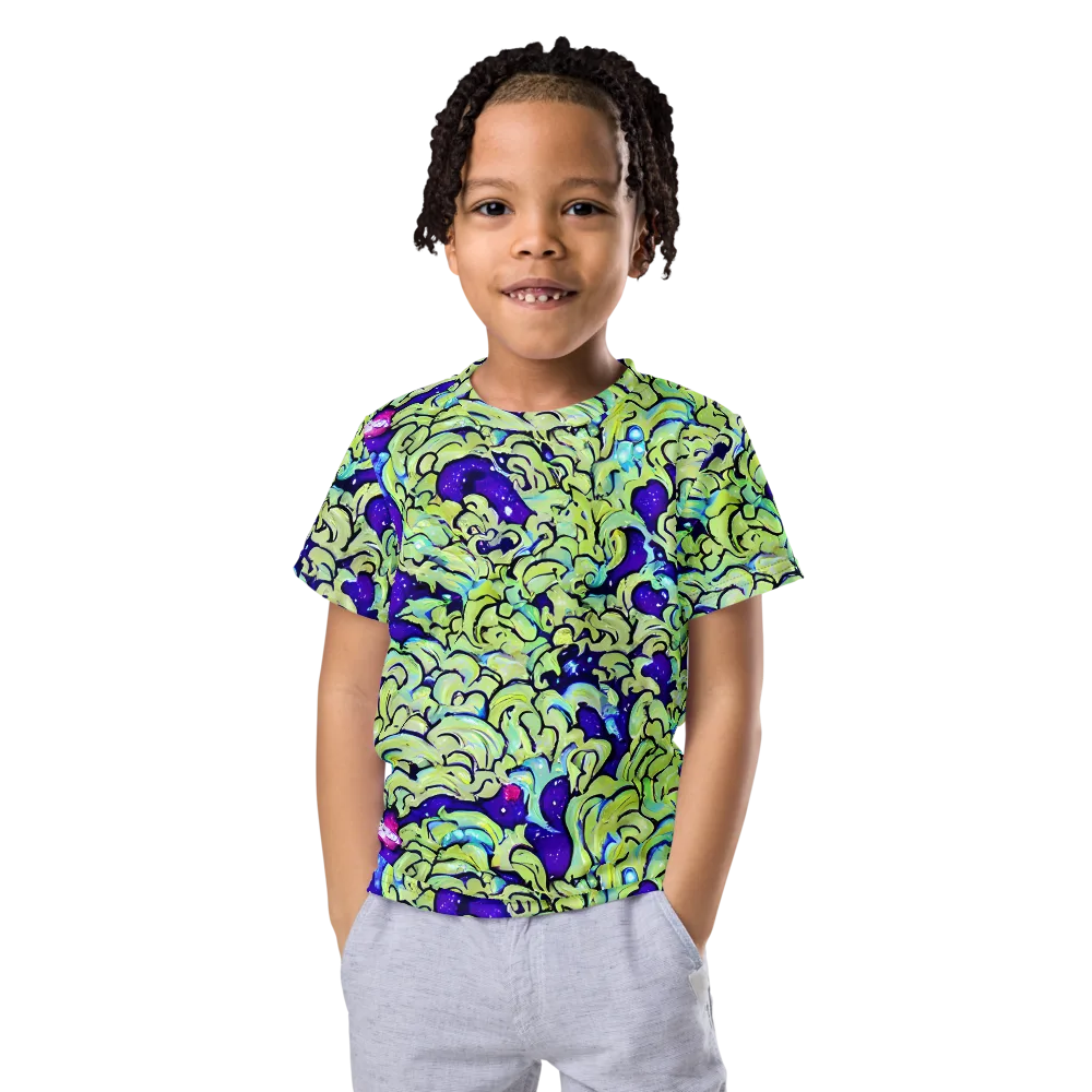 Electric Foliage on Kids Crew Neck T-Shirt — Front