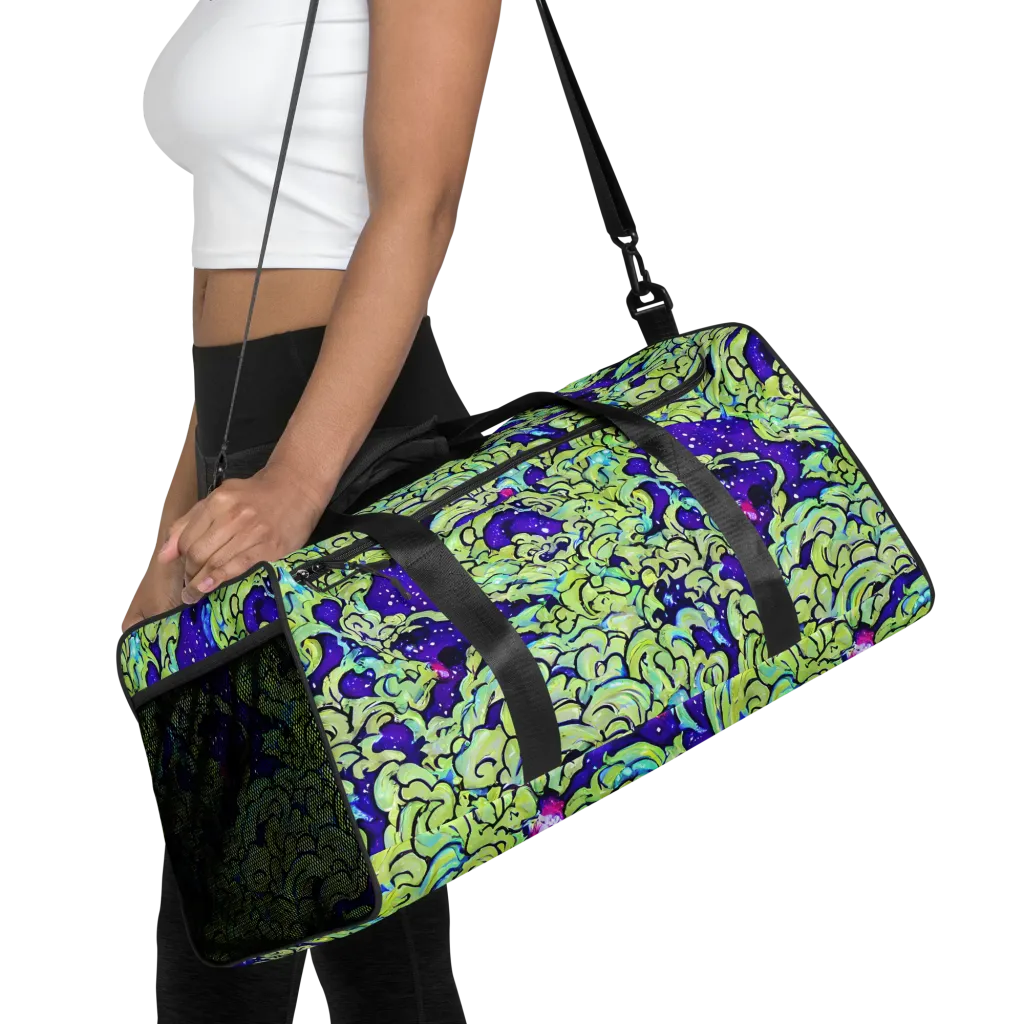 Electric Foliage on Duffle Bag — Front