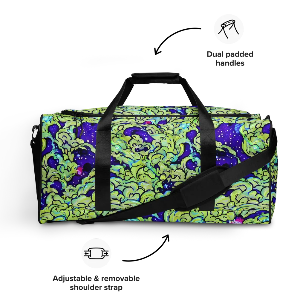 Electric Foliage on Duffle Bag — Front