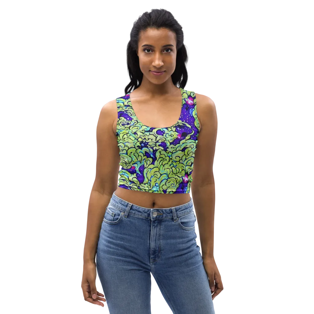 Electric Foliage on Crop Top — Front