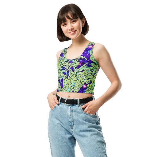 Electric Foliage on a Crop Top