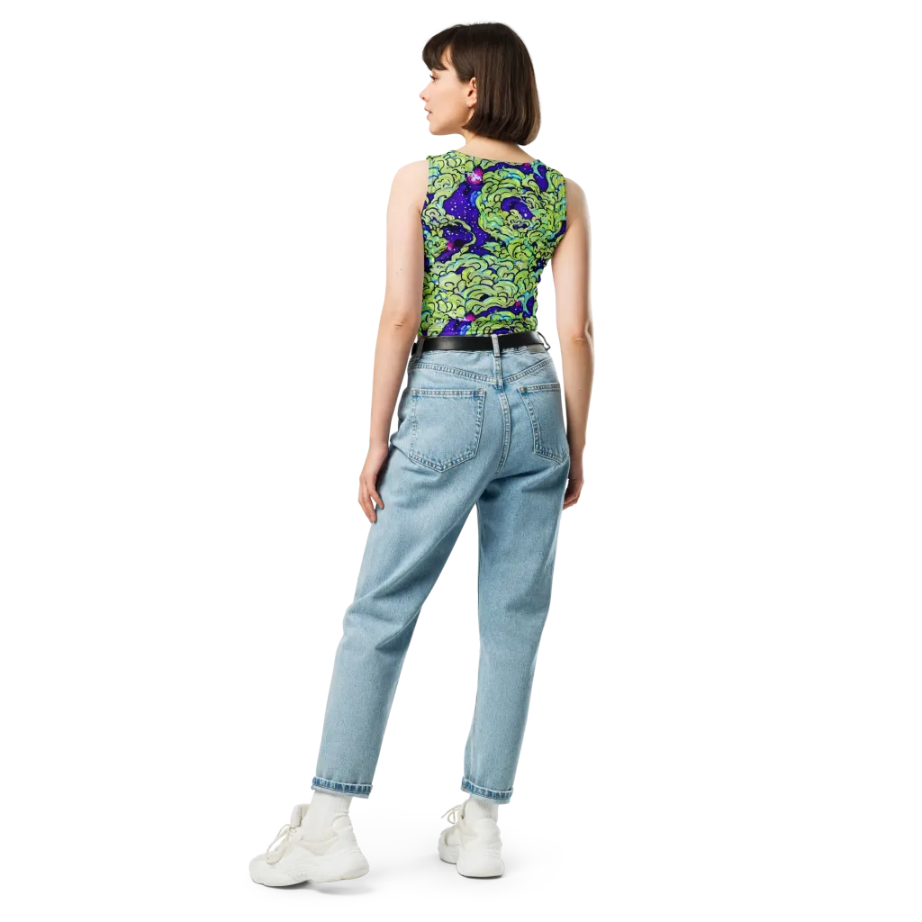 Electric Foliage on Crop Top — Back