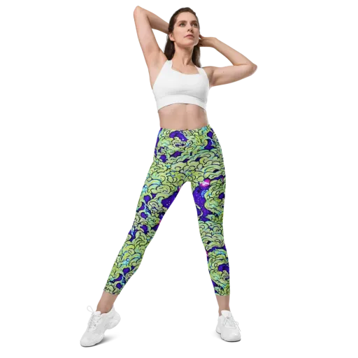 Electric Foliage on a Leggings with Pockets