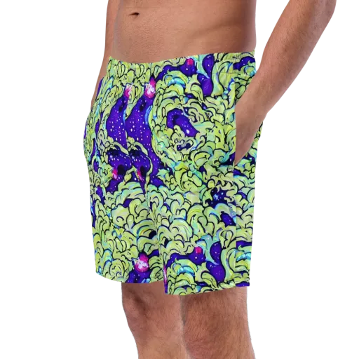 Electric Foliage on a Swim Trunks