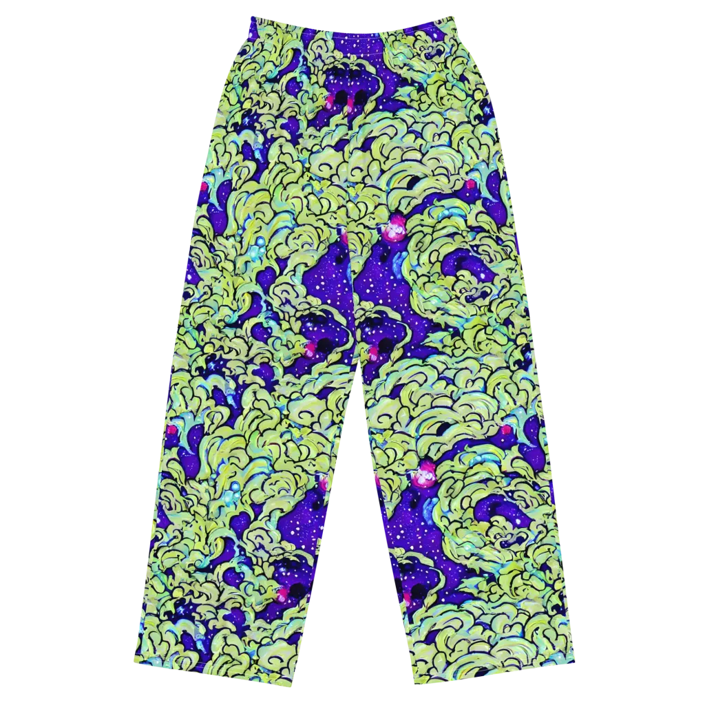 Electric Foliage on Wide-Leg Pants — Front