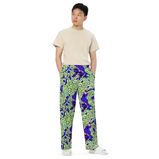 Electric Foliage on a Wide-Leg Pants