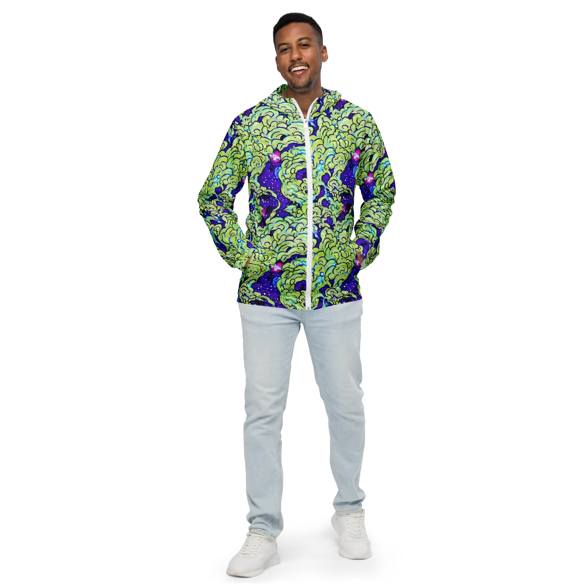 Electric Foliage on Men's Windbreaker — Front
