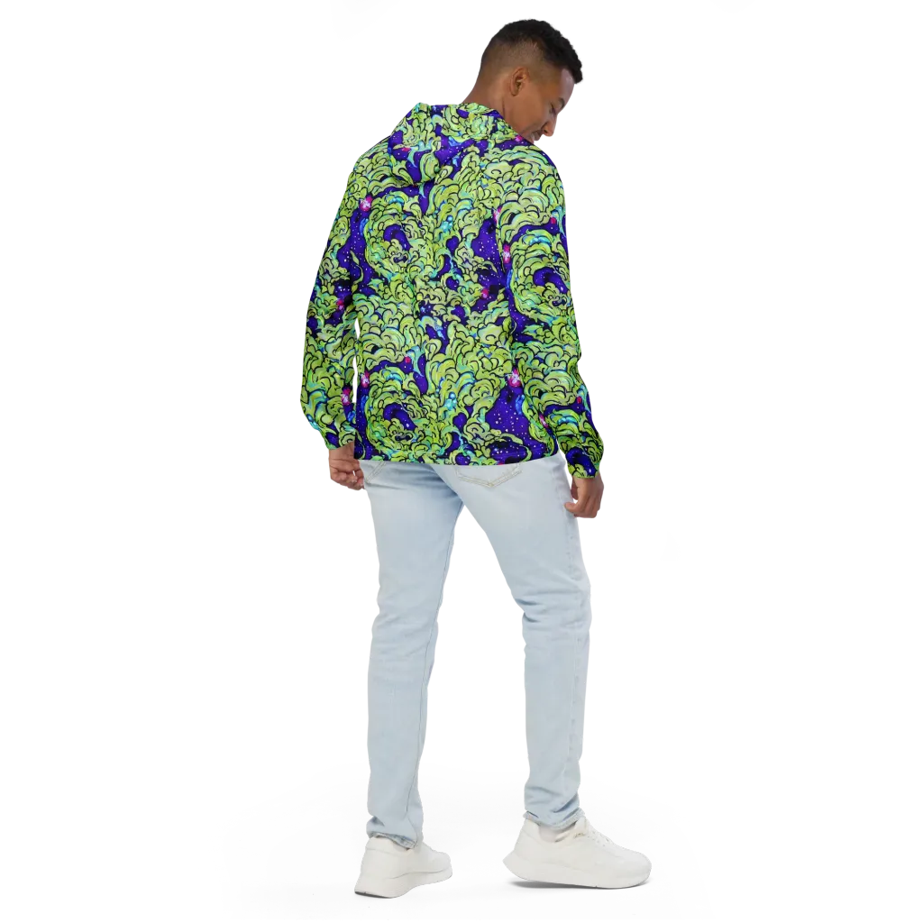 Electric Foliage on Men's Windbreaker — Back