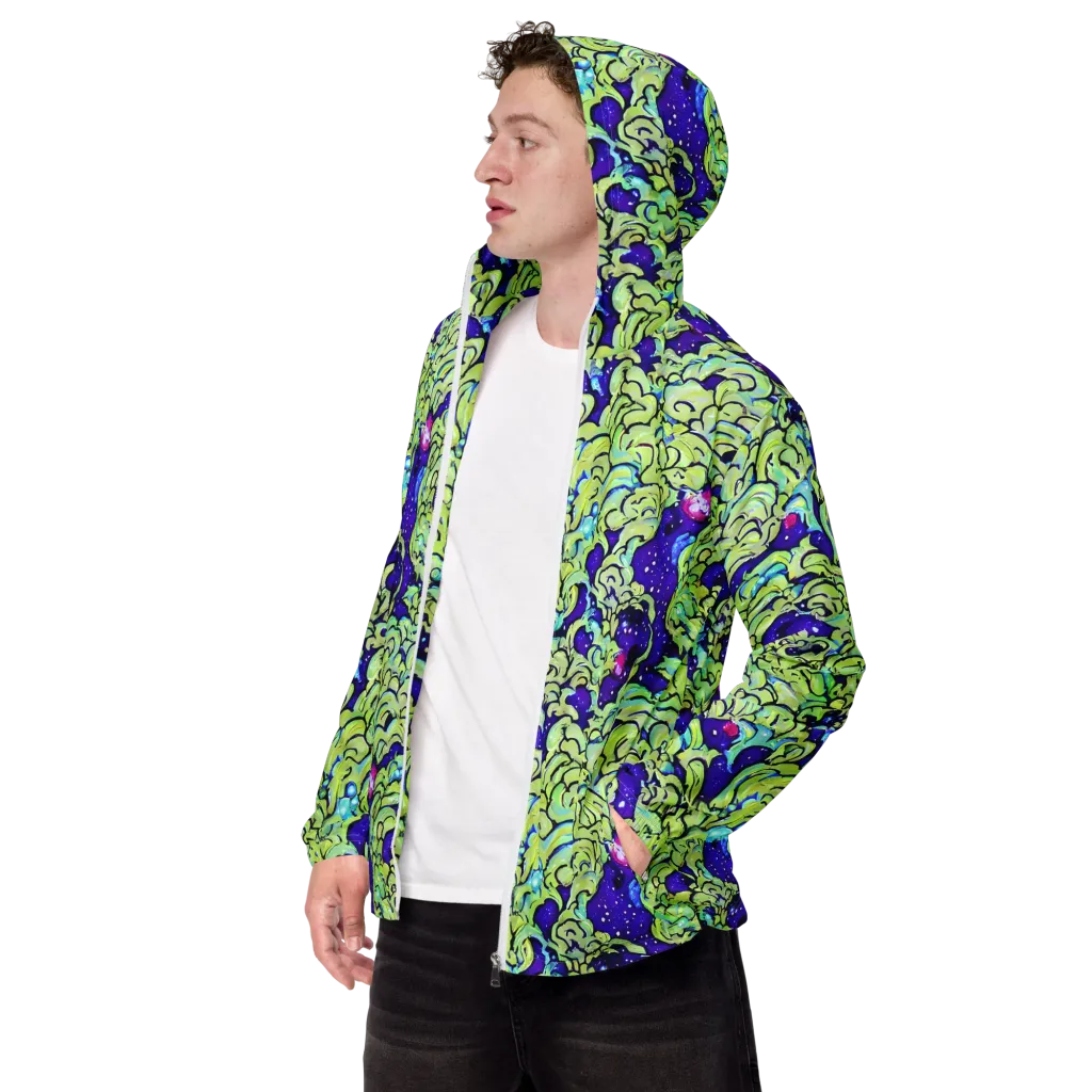 Electric Foliage on Men's Windbreaker — Left Front