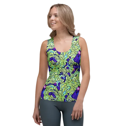 Electric Foliage on a Women's Tank Top