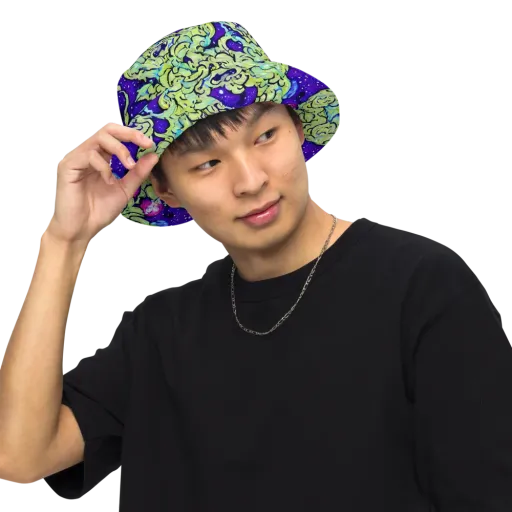 Electric Foliage on a Reversible Bucket Hat