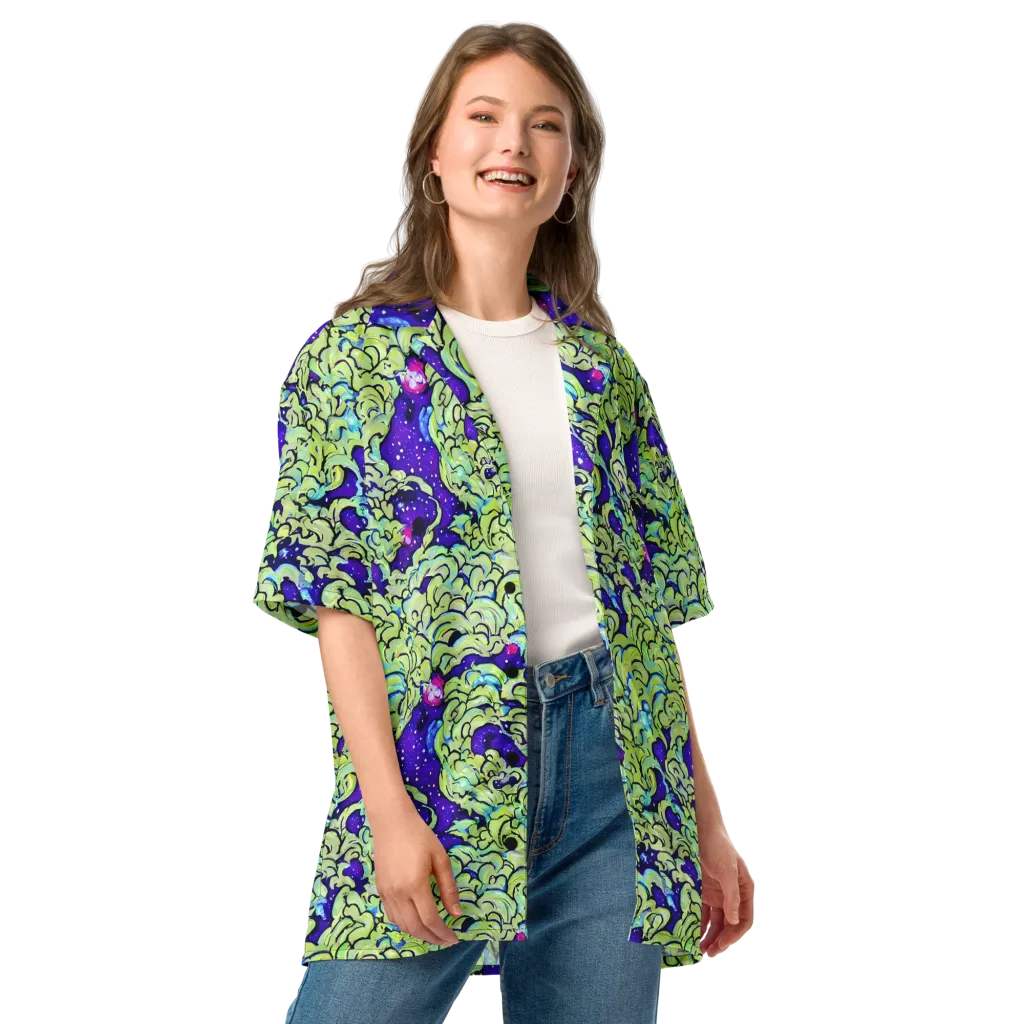 Electric Foliage on Button Shirt — Front