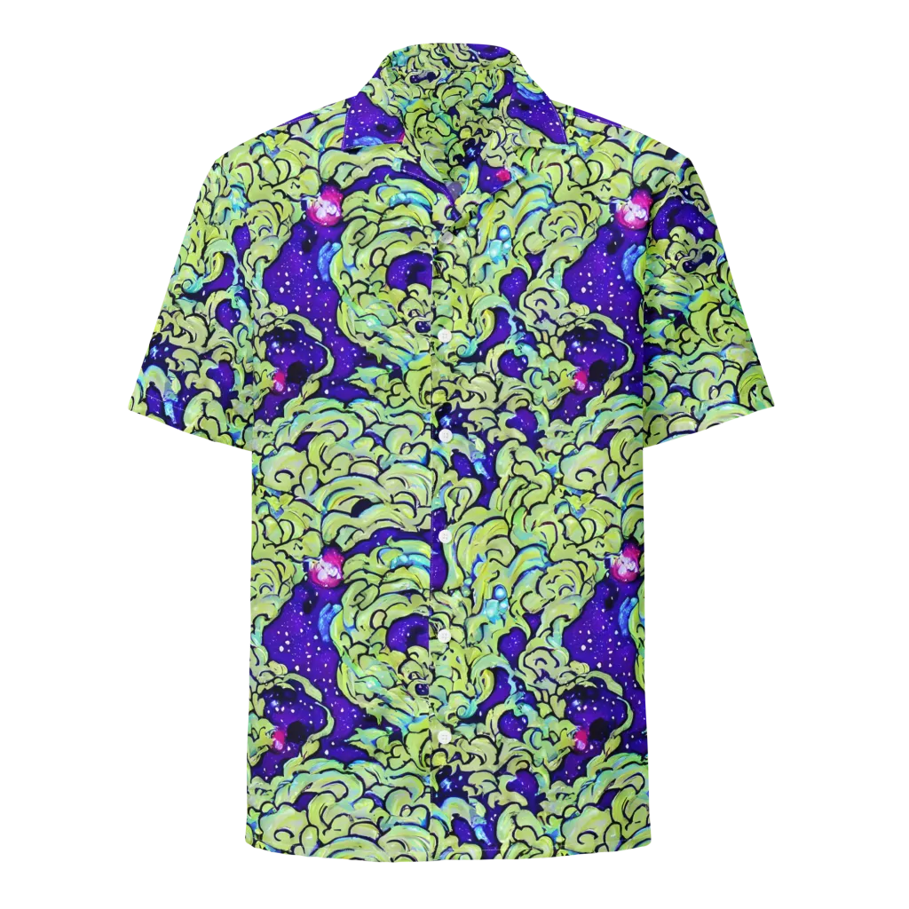 Electric Foliage on Button Shirt — Front