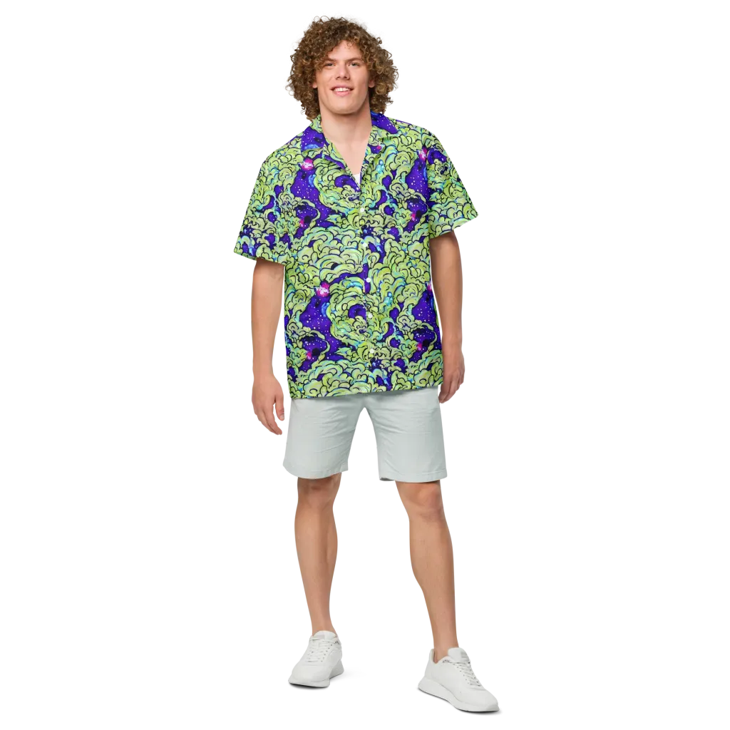 Electric Foliage on Button Shirt — Front