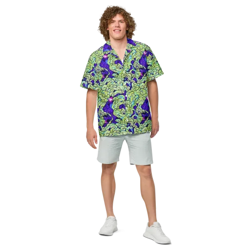 Electric Foliage on a Button Shirt