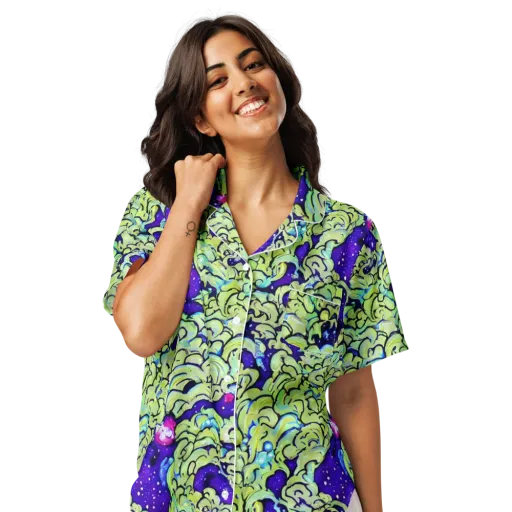 Electric Foliage on a Women's Short Sleeve Pajama Top