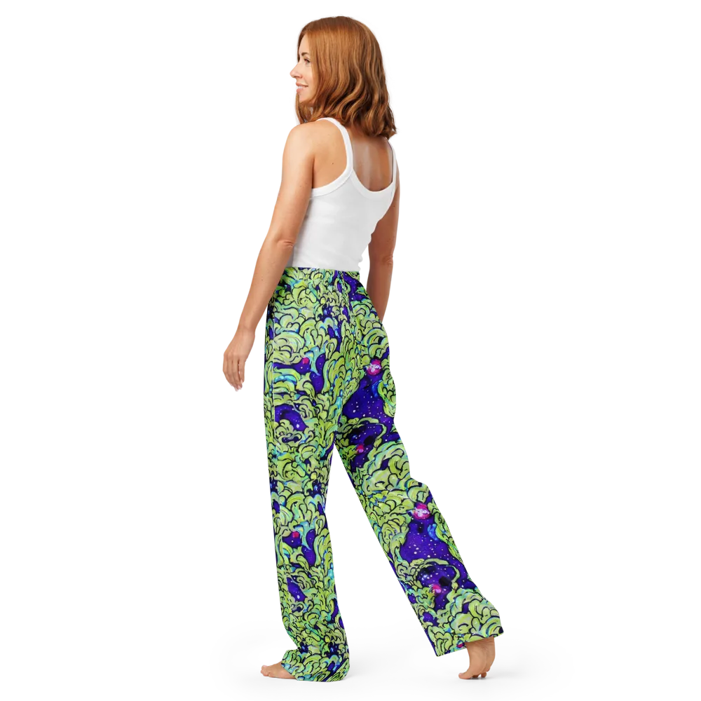 Electric Foliage on Women's Pajama Pants — Back