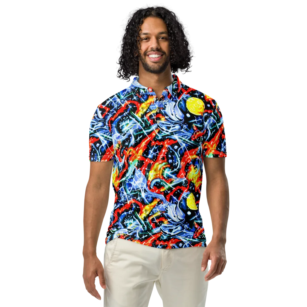 Chromatic Impact on Men's Slim Fit Polo Shirt — Front