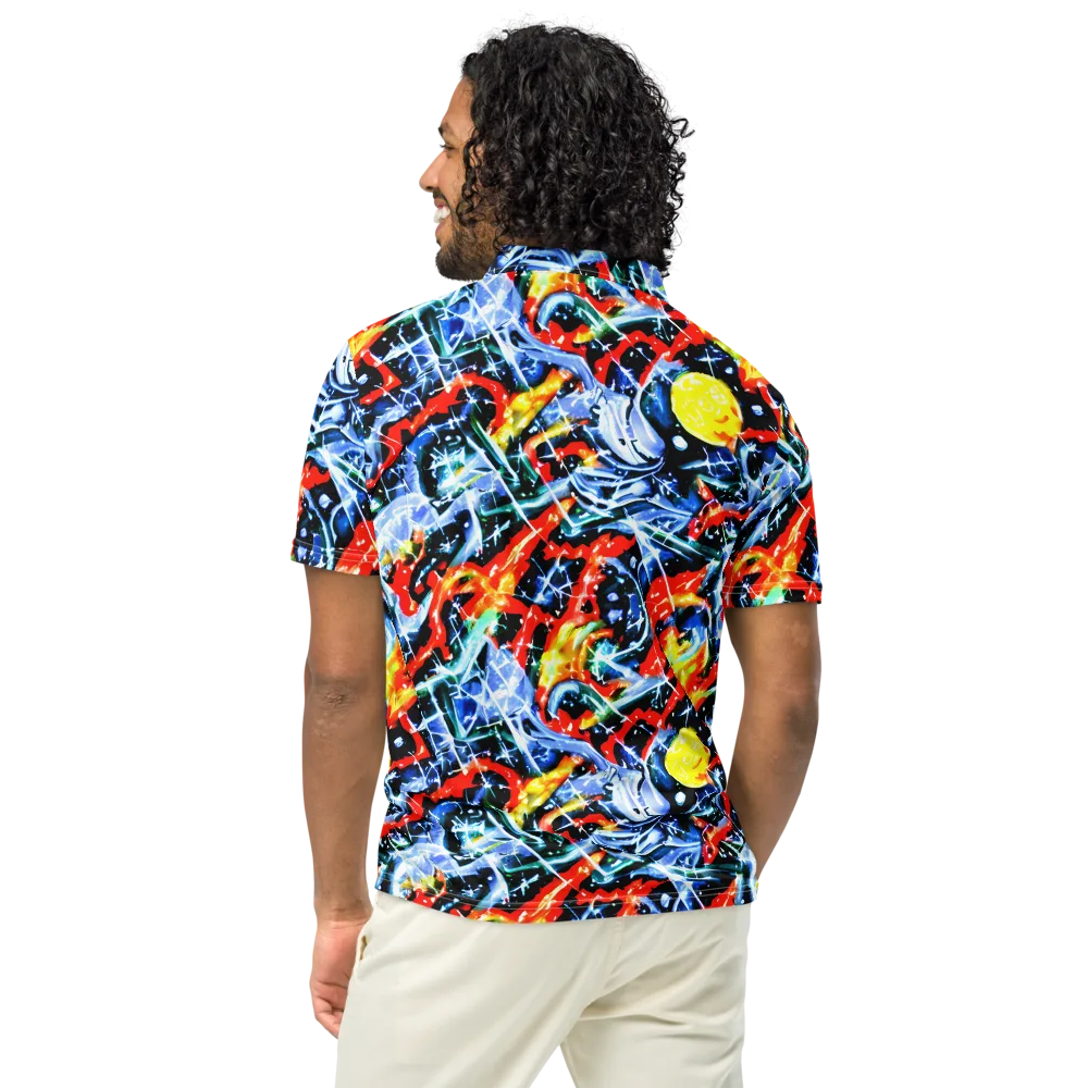 Chromatic Impact on Men's Slim Fit Polo Shirt — Back