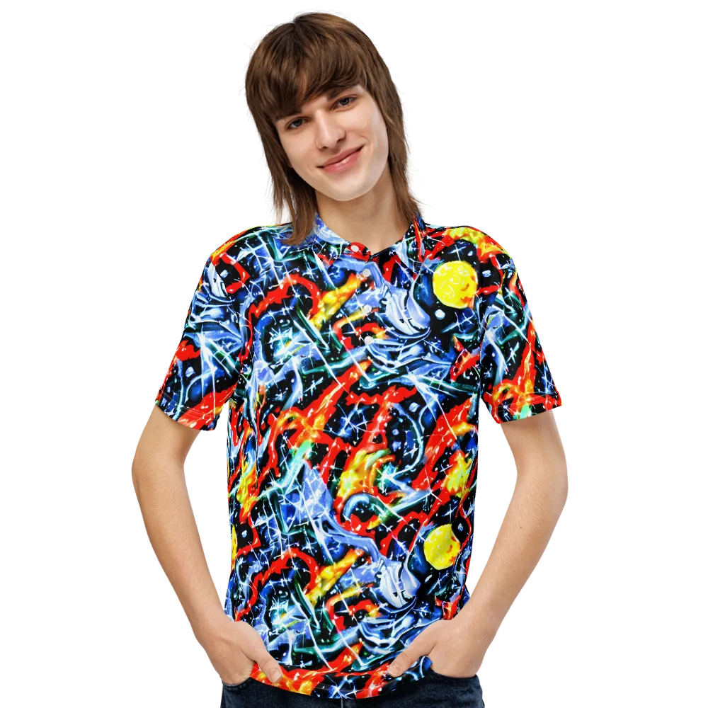 Chromatic Impact on Men's Slim Fit Polo Shirt — Front