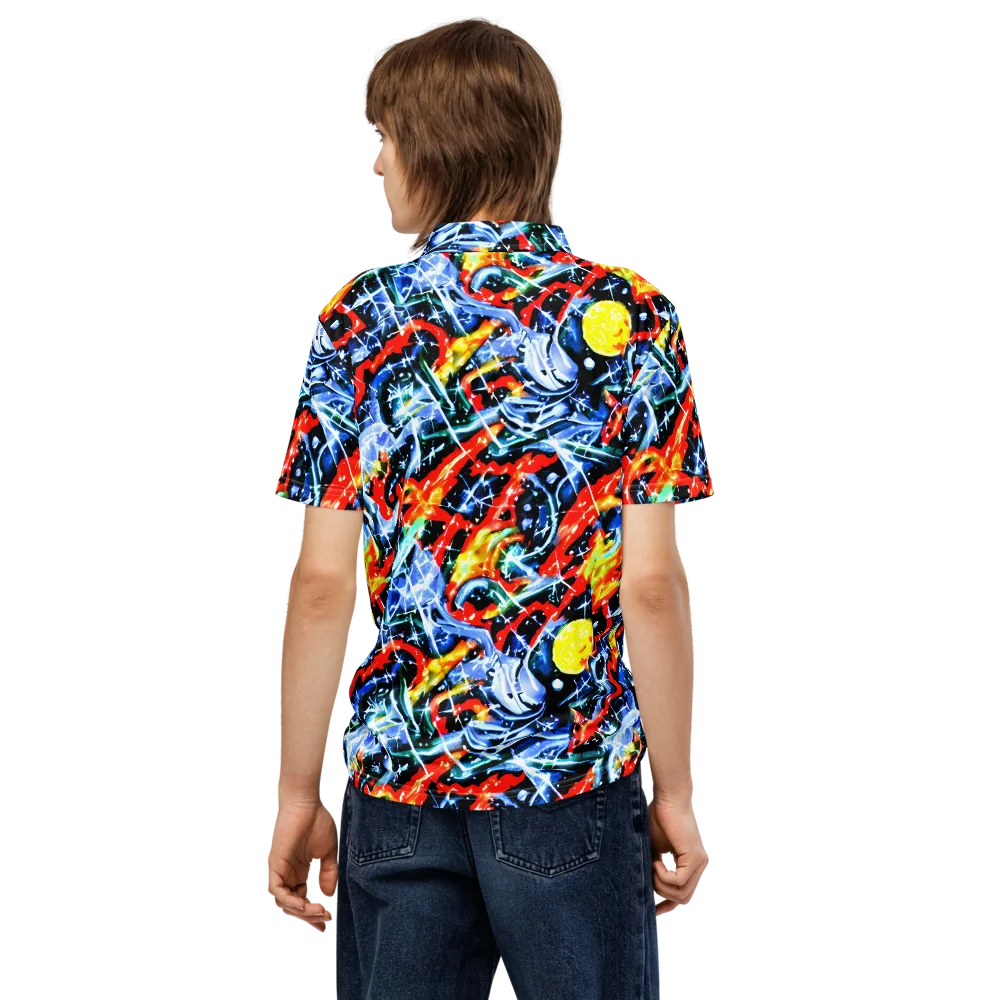 Chromatic Impact on Men's Slim Fit Polo Shirt — Back
