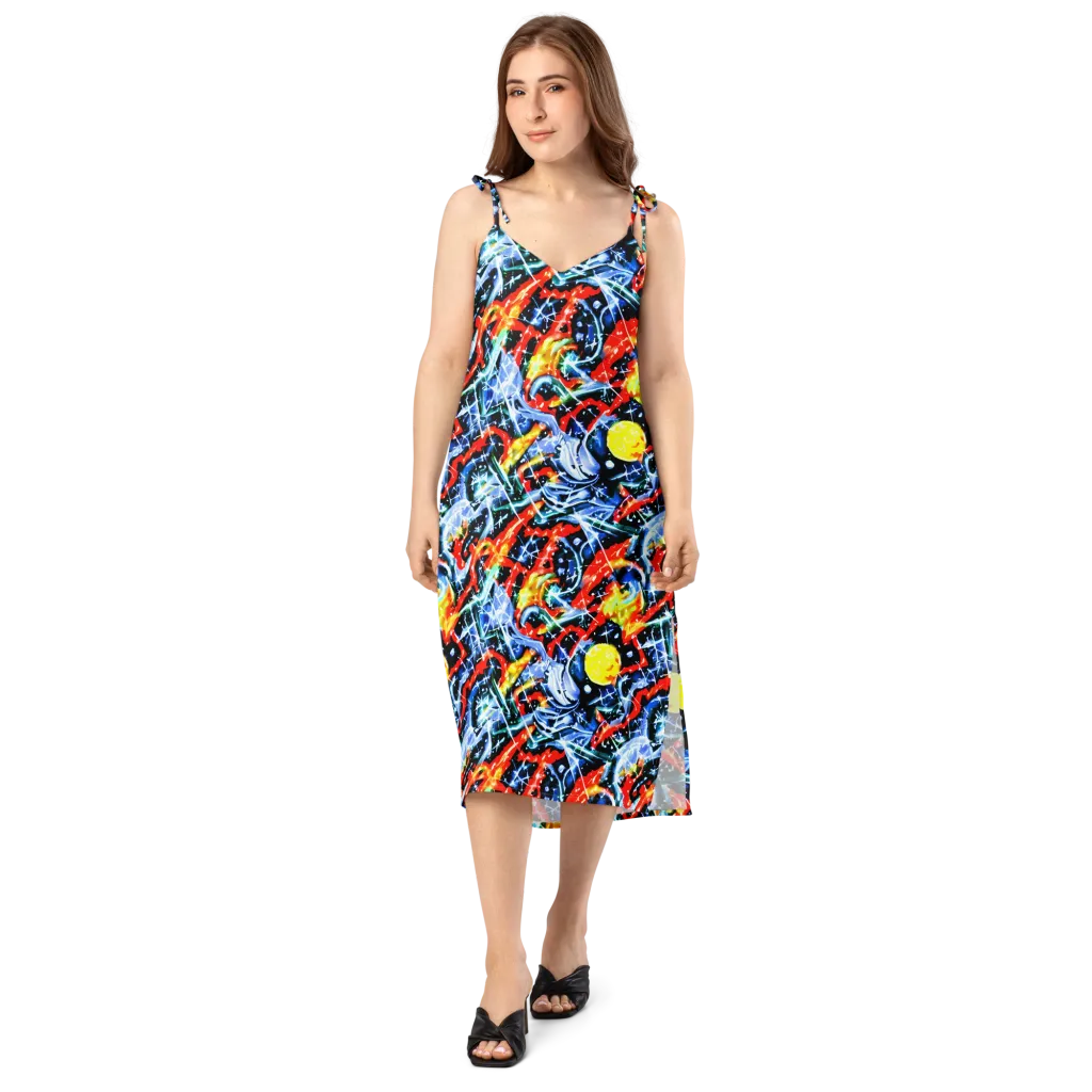 Chromatic Impact on Slip Dress — Front