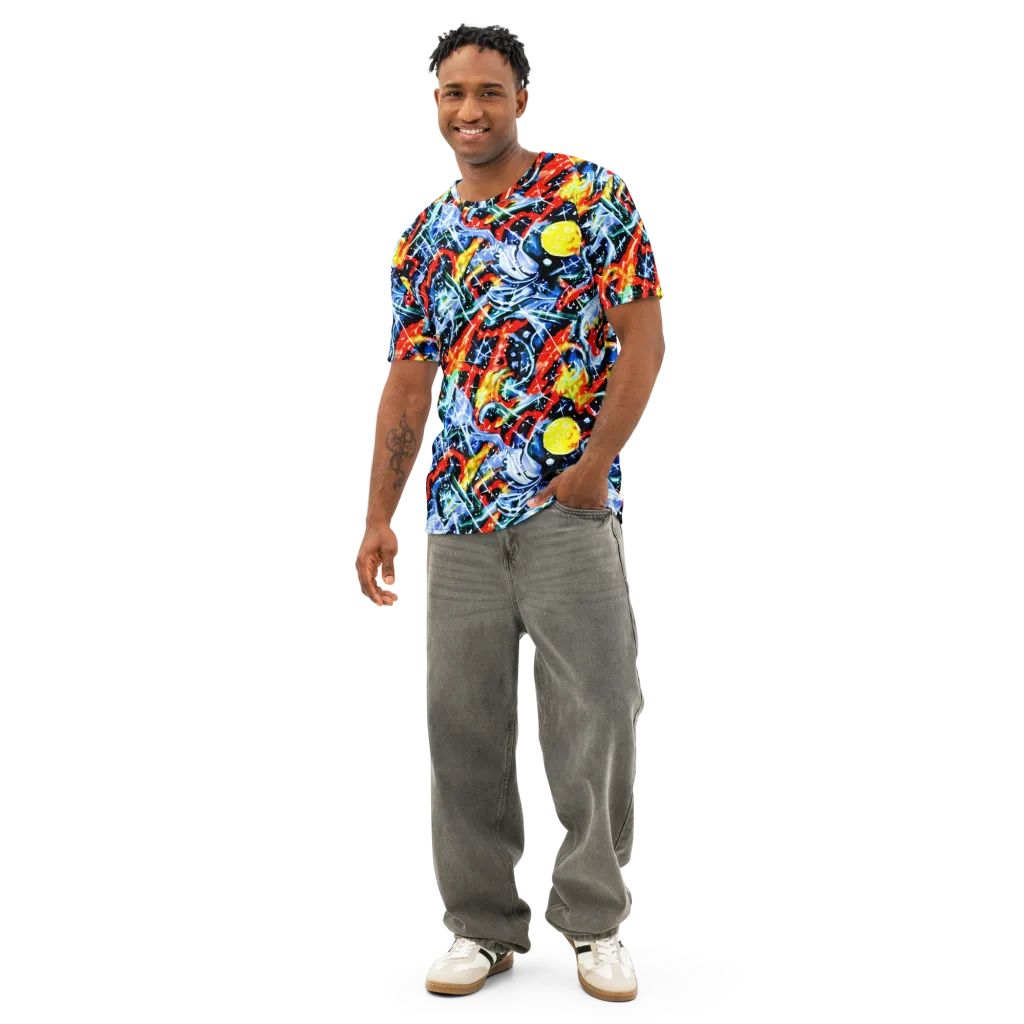 Chromatic Impact on Men's Cotton Crew Neck T-Shirt — Front