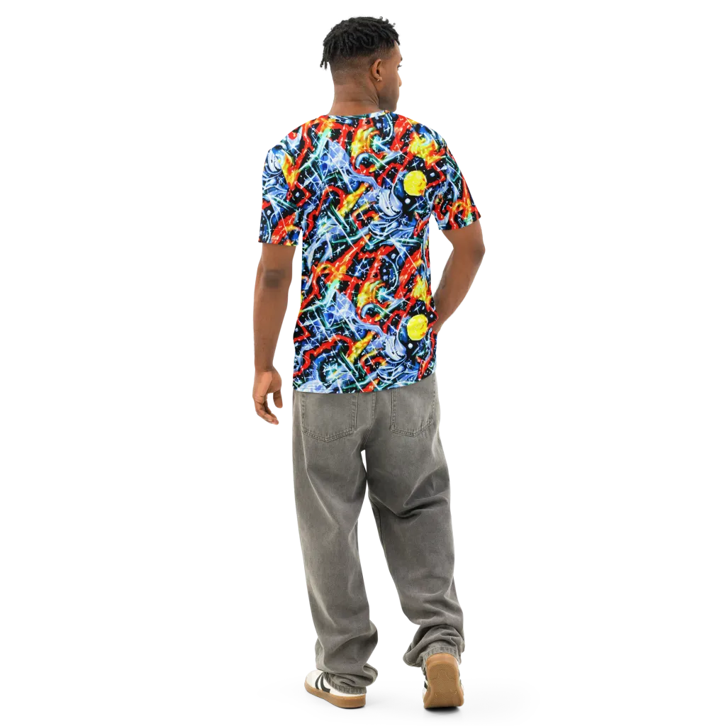 Chromatic Impact on Men's Cotton Crew Neck T-Shirt — Back