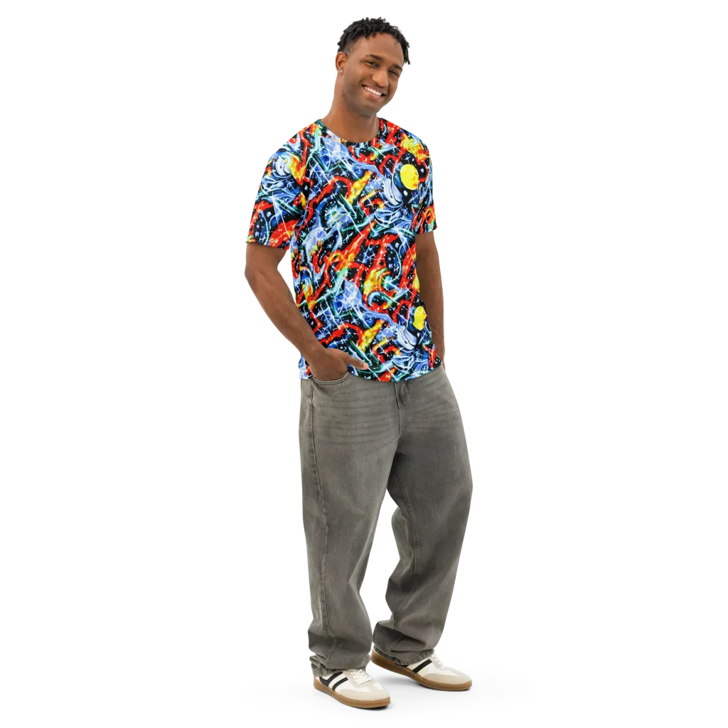 Chromatic Impact on Men's Cotton Crew Neck T-Shirt — Right Front