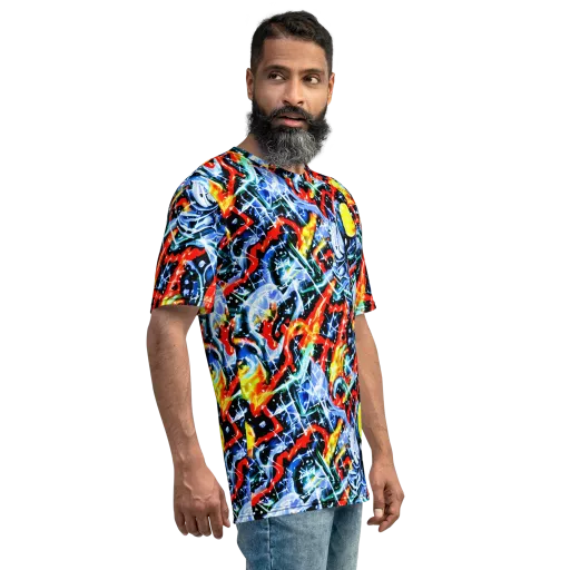Chromatic Impact on a Men's Crew Neck T-Shirt