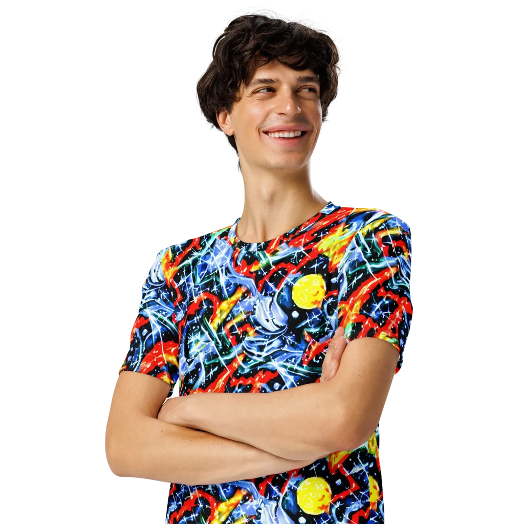 Chromatic Impact on Men's Crew Neck T-Shirt — Left Front