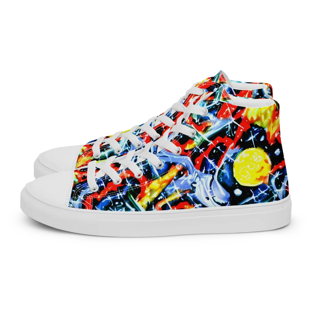 Chromatic Impact on Men's High Top Canvas Shoes — Left