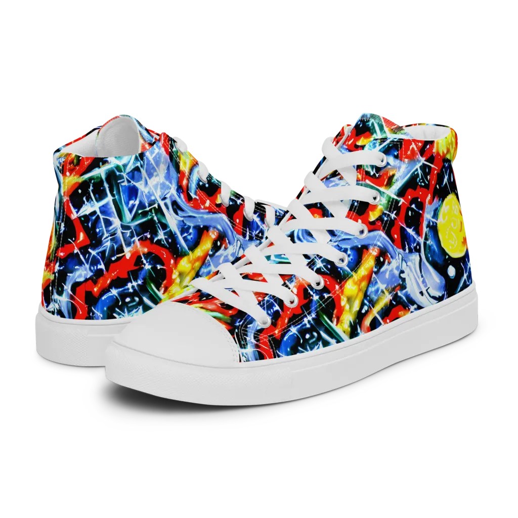 Chromatic Impact on Men's High Top Canvas Shoes — Left
