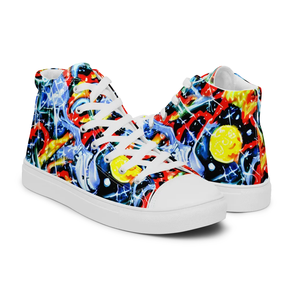 Chromatic Impact on Men's High Top Canvas Shoes — Right