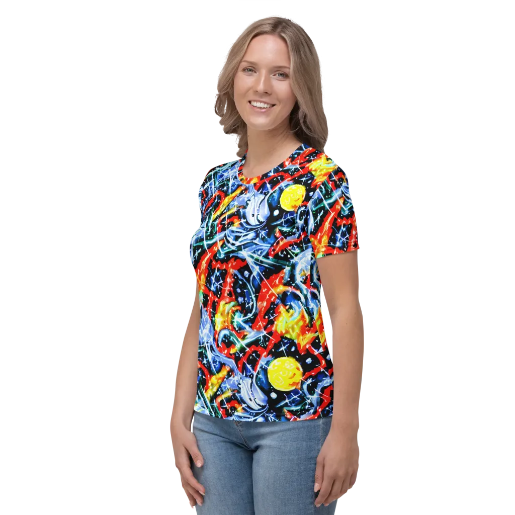 Chromatic Impact on Women's Crew Neck T-Shirt — Left
