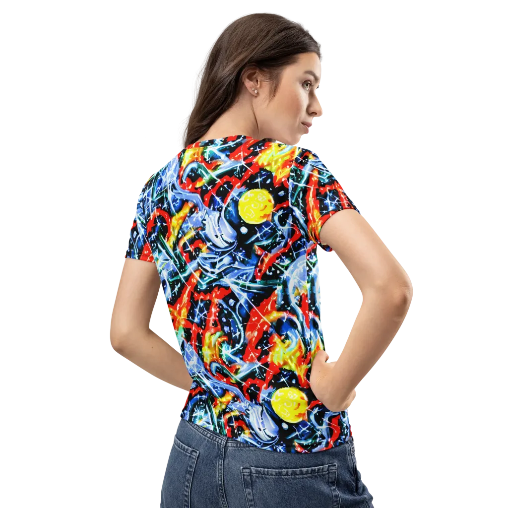 Chromatic Impact on Women's Crew Neck T-Shirt — Back