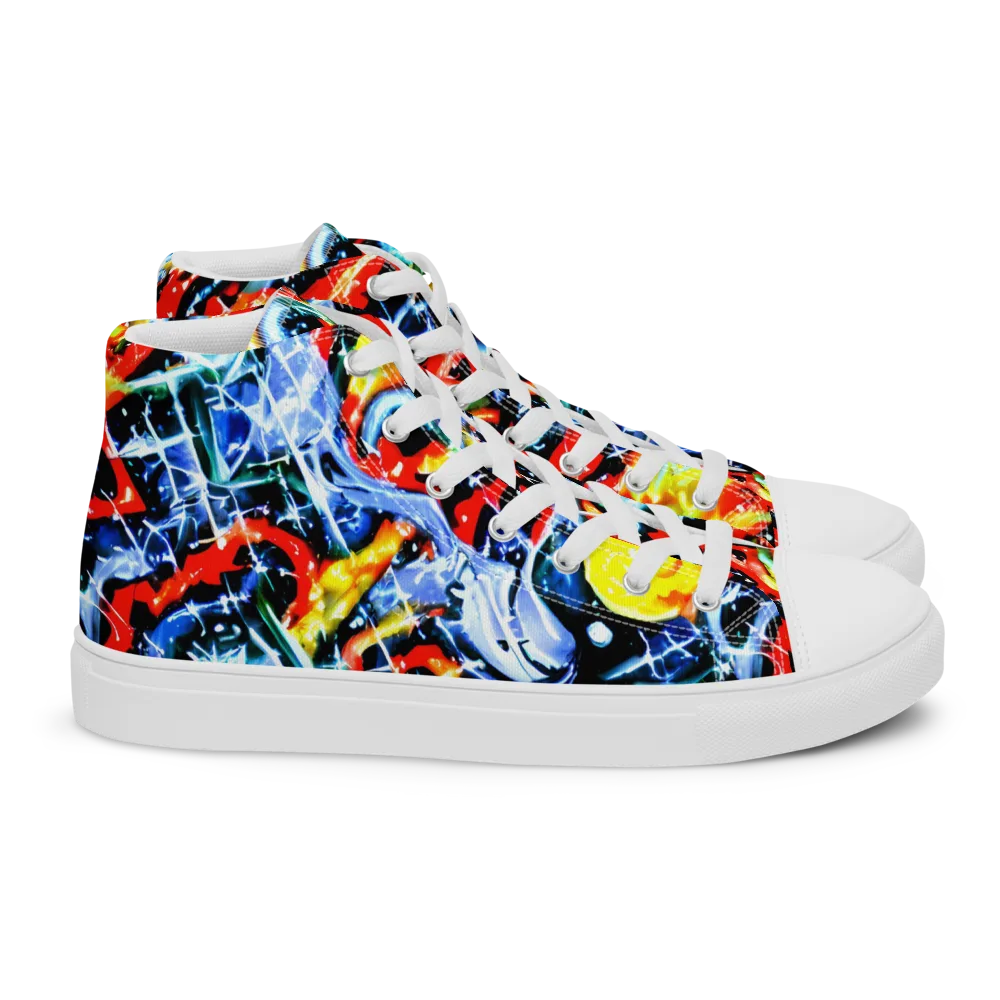 Chromatic Impact on Women's High Top Canvas Shoes — Right