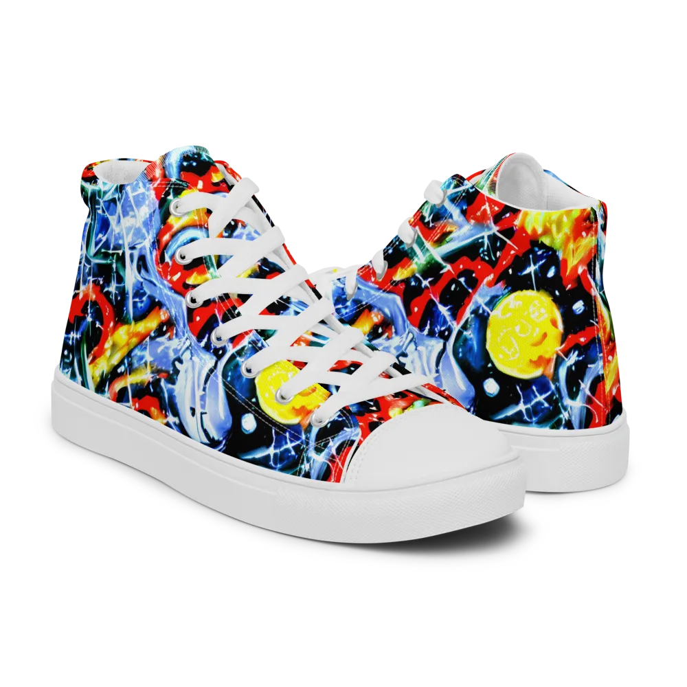 Chromatic Impact on Women's High Top Canvas Shoes — Right